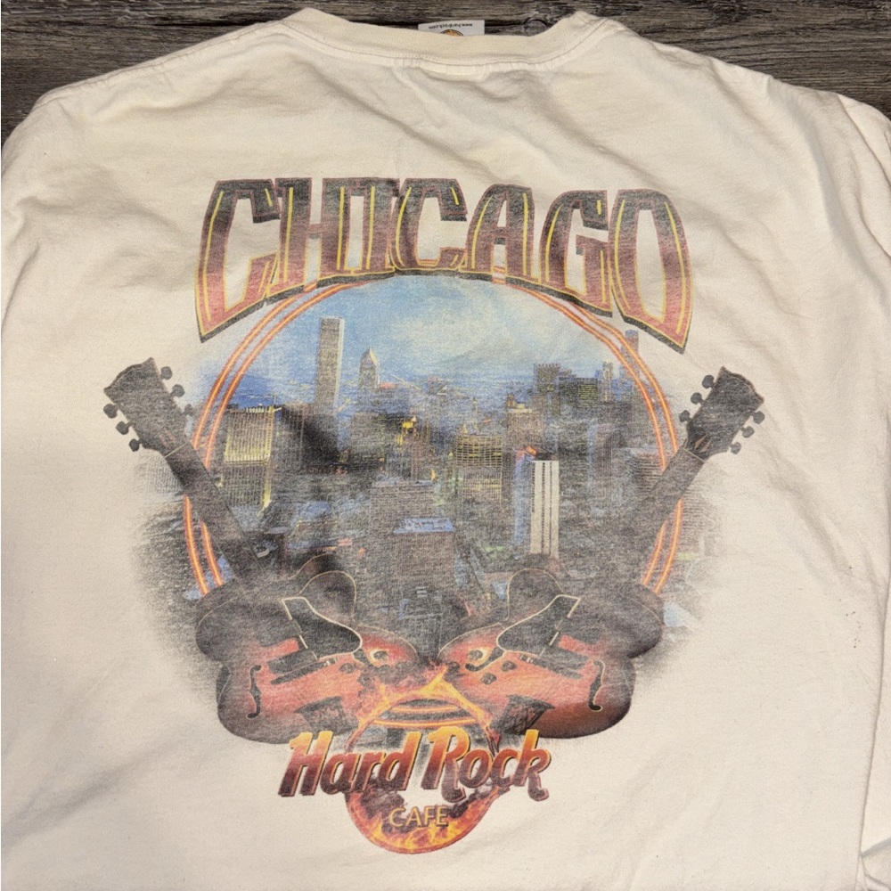 Hard Rock Cafe White Chicago Skyline Tee